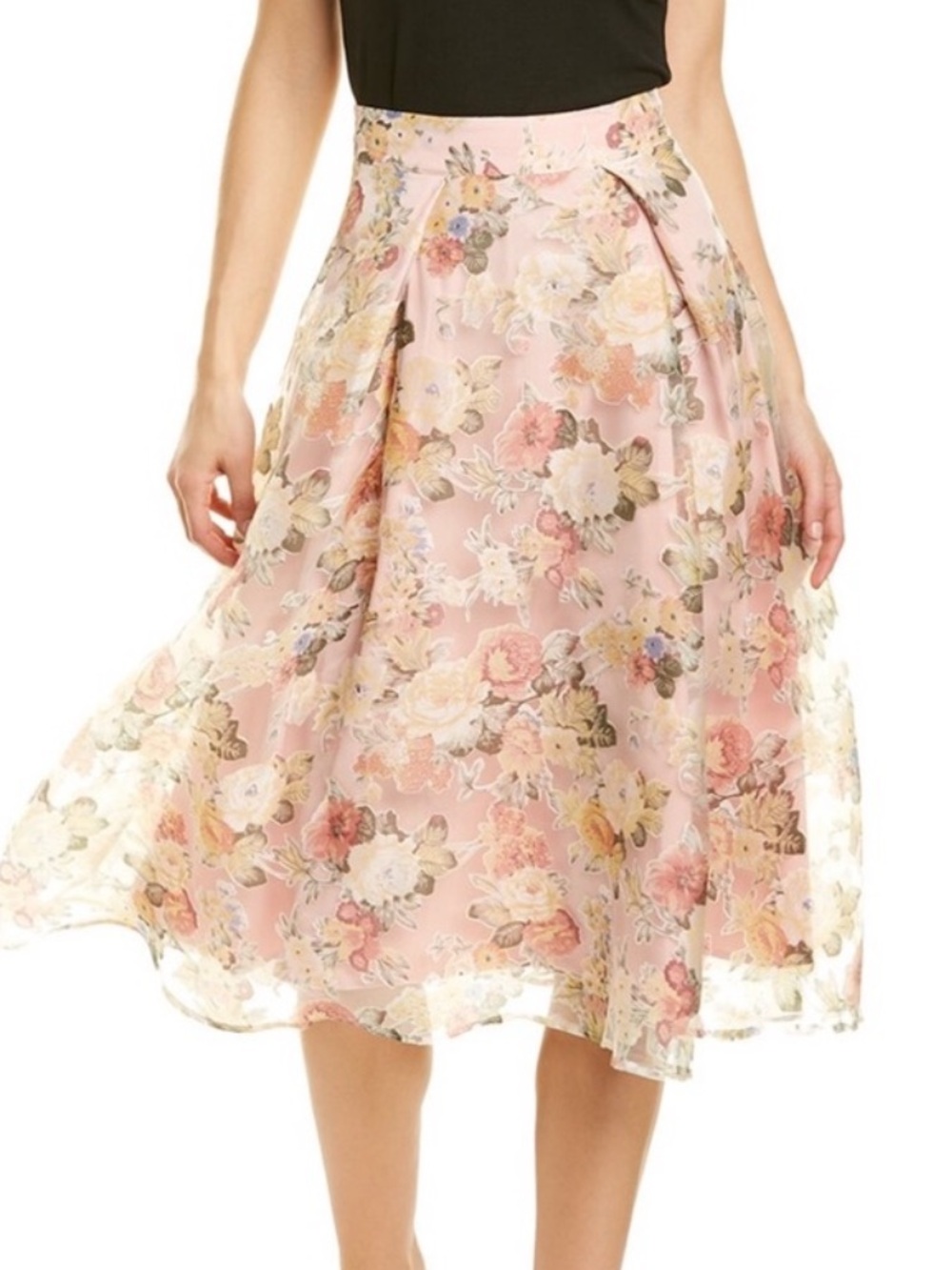 Gracia Pink Floral Midi Skirt
